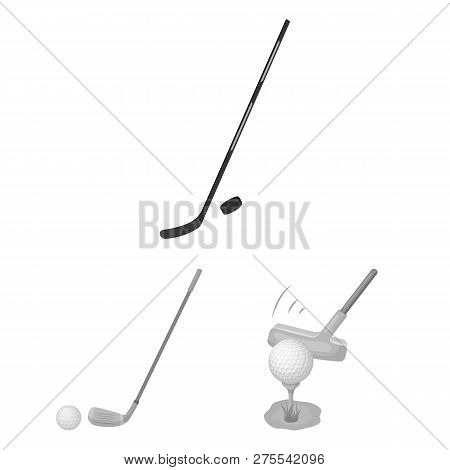 Vector Design Of Stick And Field Logo. Set Of Stick And Club Stock Vector Illustration.