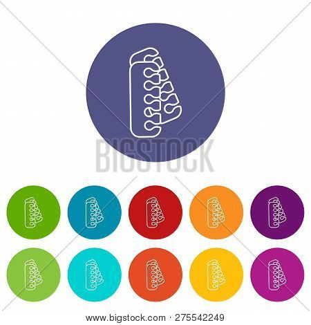 Nail Foot Tool Separator Icons Color Set For Any Web Design On White Background