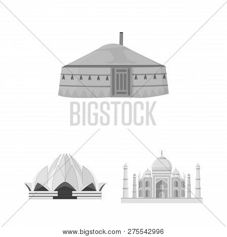Vector Illustration Of  And Town  Icon. Collection Of  And House Stock Vector Illustration.