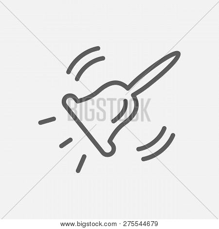 Hand Bell Icon Line Symbol. Isolated Vector Illustration Of Hand Bell Icon Sign Concept For Your Web