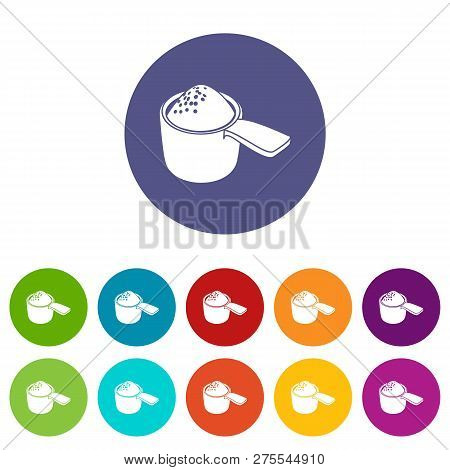 Detergent Dose Icons Color Set For Any Web Design On White Background