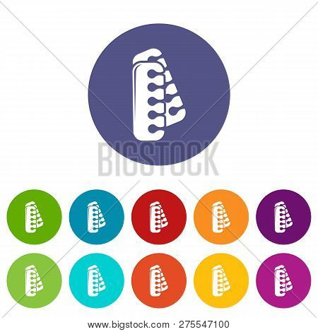 Nail Foot Tool Separator Icons Color Set For Any Web Design On White Background