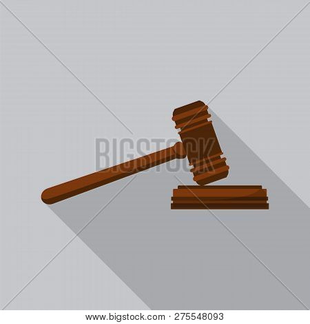 Judge Gavel Icon. Flat Illustration Of Judge Gavel Icon For Web Design