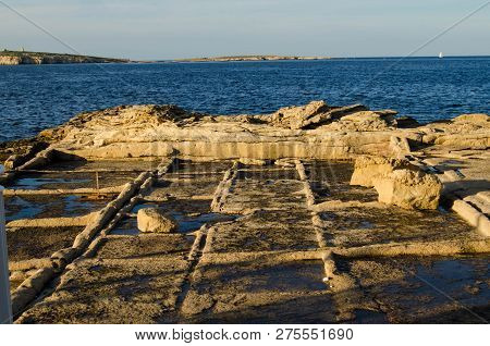 Salinas Salt Extraction Pans - Salt Works In St. Paul, Malta
