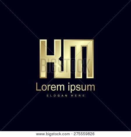 Initial Letter Km Logo Template Vector Design