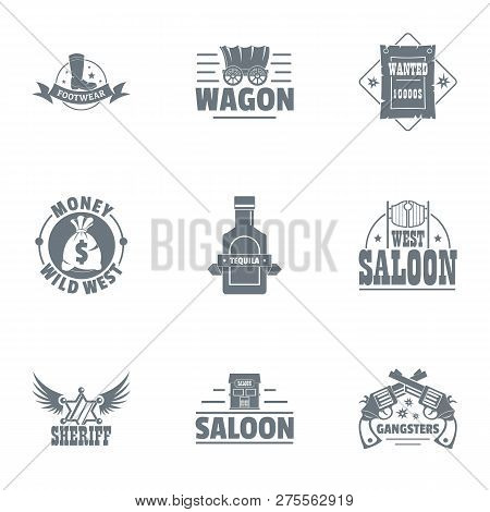 Western Logo Set. Simple Set Of 9 Western Logo For Web Isolated On White Background