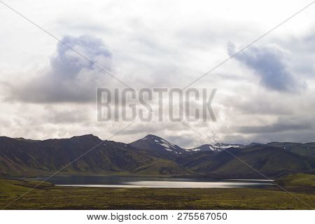 Landmannalaugar Area Landscape, Fjallabak Nature Reserve, Iceland. Colored Mountains