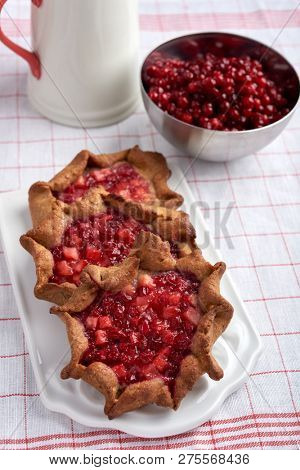 Traditional Russian pastry shanga with berries