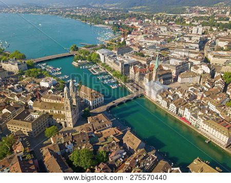 View of the Zurich donwtown (Switzerland, 2018)