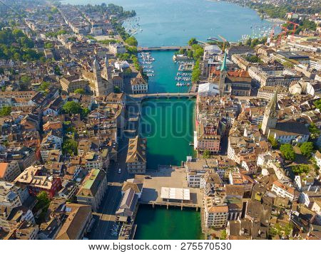 View of the Zurich donwtown (Switzerland, 2018)