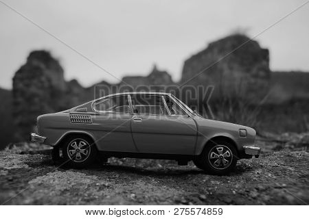 Oparno, Czech Republic - December 19, 2018:  Model Of Legendary Czechoslovak Car Skoda 110r Named Er