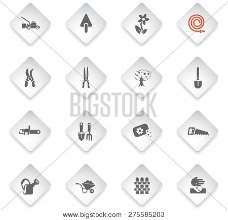 Landscape Design Flat Rhombus Web Icons For User Interface Design