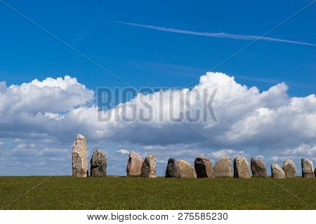 Ales Stenar - A Megalithic Monument In Scania In Southern Sweden.