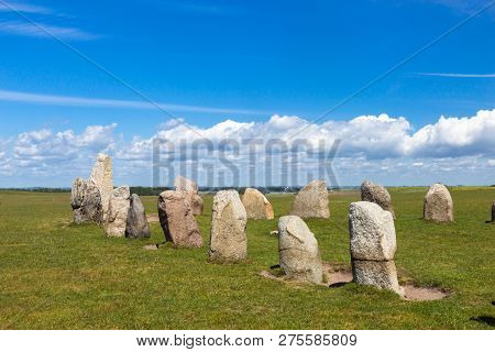 Ales Stenar - A Megalithic Monument In Scania In Southern Sweden.