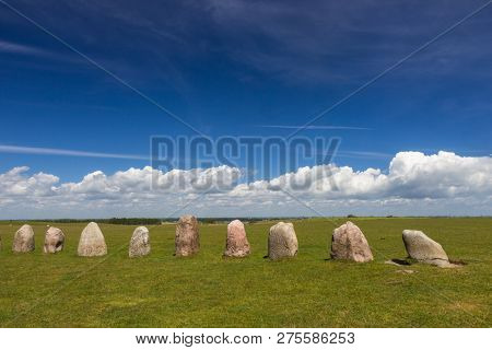 Ales Stenar - A Megalithic Monument In Scania In Southern Sweden.