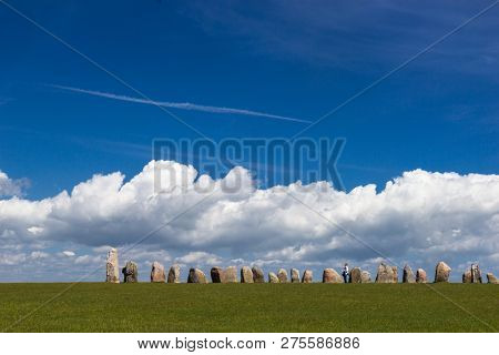Ales Stenar - A Megalithic Monument In Scania In Southern Sweden.