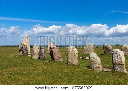 Ales Stenar - A Megalithic Monument In Scania In Southern Sweden.