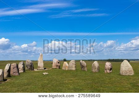 Ales Stenar - A Megalithic Monument In Scania In Southern Sweden.