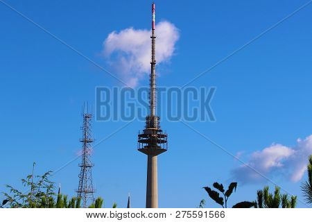 Cell Site And Base Transceiver Station In Camlica Hill, Istanbul.