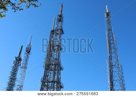 Cell Site And Base Transceiver Station In Camlica Hill, Istanbul.