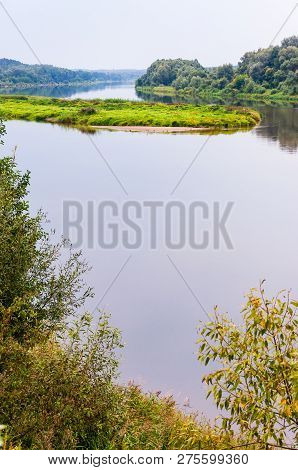 Juicy Grass Island On Nemun River In Nemun National Park Forest