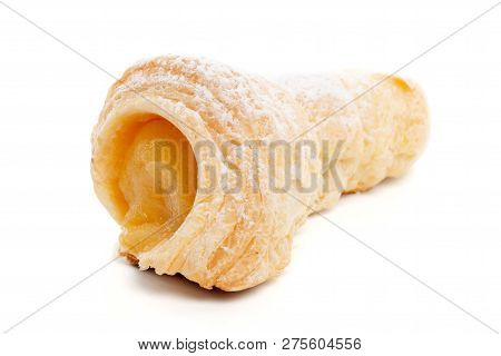 Caramujo Typical Portuguese Pastry, Isolated On White Background.