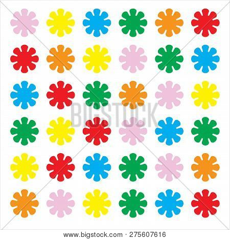 Vector Seamless Flower Ornament Pattern. Pattern Ornament With White  Background. Abstract Ornamenta