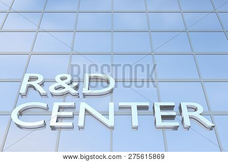 3d Illustration Of Office Building With The Script R&d Center