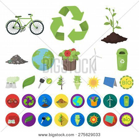 Bio And Ecology Cartoon, Flat Icons In Set Collection For Design. An Ecologically Pure Product Vecto