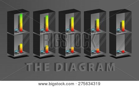 The Diagram On A Scale From 10 To 100 Percent - Vector