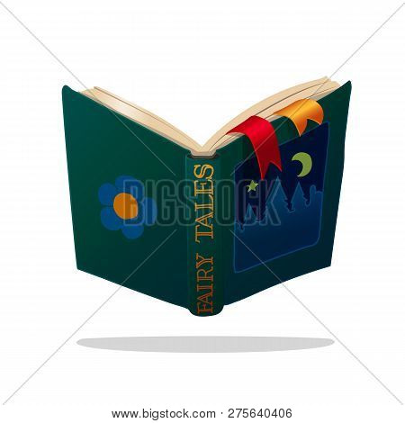 Vector Cartoon Open Book Fairy Tale Story