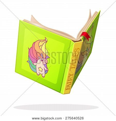 Vector Cartoon Open Book Fairy Tale Story