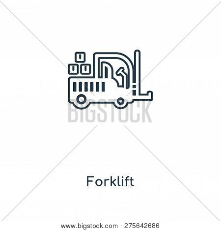 Forklift Icon In Trendy Design Style. Forklift Icon Isolated On White Background. Forklift Vector Ic