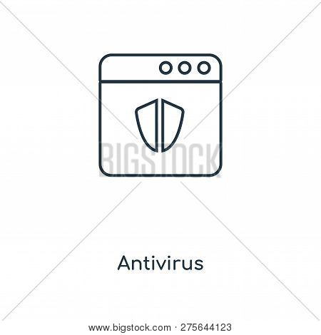 Antivirus Icon In Trendy Design Style. Antivirus Icon Isolated On White Background. Antivirus Vector