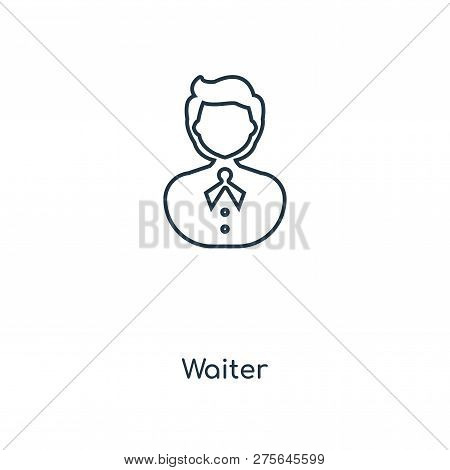 Waiter Icon In Trendy Design Style. Waiter Icon Isolated On White Background. Waiter Vector Icon Sim