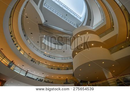 Bangkok, Thailand - Sep 16, 2018. Interior Of Bangkok Art & Culture Centre (bacc). Opened In 2008, B