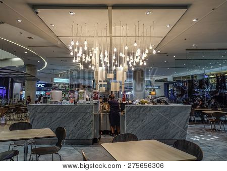 Bangkok, Thailand - Sep 16, 2018. Modern Restaurant At Mbk Shopping Mall. Bangkok Is The Commercial 