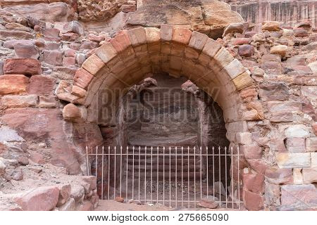 Wadi Musa, Jordan, December 06, 2018 : The Entrance To The Remains Of Nabatean Theatre In Petra - Th