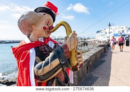 Playa Blanca, Spain - Dec 14: Seaside Promenade In Playa Blanca, The Former Fishermens Village Becam