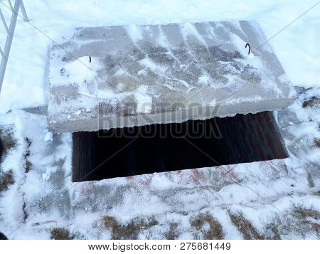 Rectangular Entrance To The Underground Part Of The Pipelines