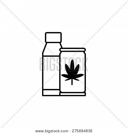 Drink, Marijuana Outline Icon. Can Be Used For Web, Logo, Mobile App, Ui, Ux