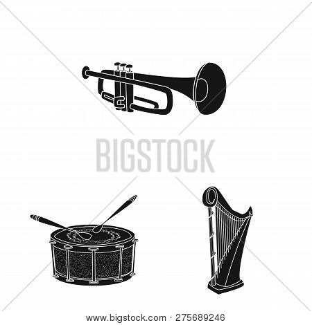 Isolated Object Of Music And Tune Symbol. Set Of Music And Tool Stock Vector Illustration.