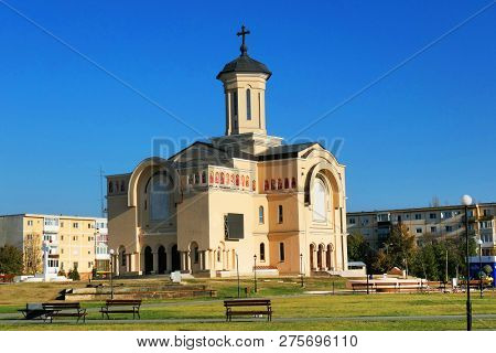 Orthodox cathedral in 23 August Park of Arad, Romania, Europe