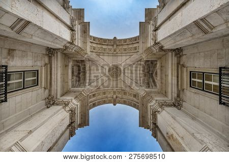 Detail Of The Rua Augusta Arch (arco Da Rua Augusta) In The City Of Lisbon, Portugal