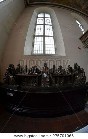 Oslo Cathedral or The Domkirken church, main church for Church of Norway. June 17,2018. Oslo,Norway