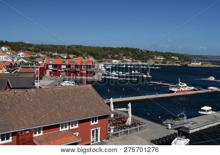 Marina of the Norwegian fishing town Hvaler . June 19,2018. Hvaler,Norway
