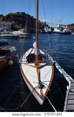 Marina of the Norwegian fishing town Hvaler . June 19,2018. Hvaler,Norway