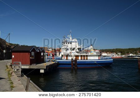 Marina of the Norwegian fishing town Hvaler . June 19,2018. Hvaler,Norway