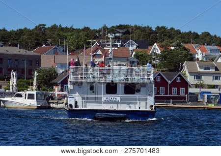 Marina of the Norwegian fishing town Hvaler . June 19,2018. Hvaler,Norway