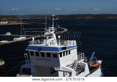 Marina of the Norwegian fishing town Hvaler . June 19,2018. Hvaler,Norway
